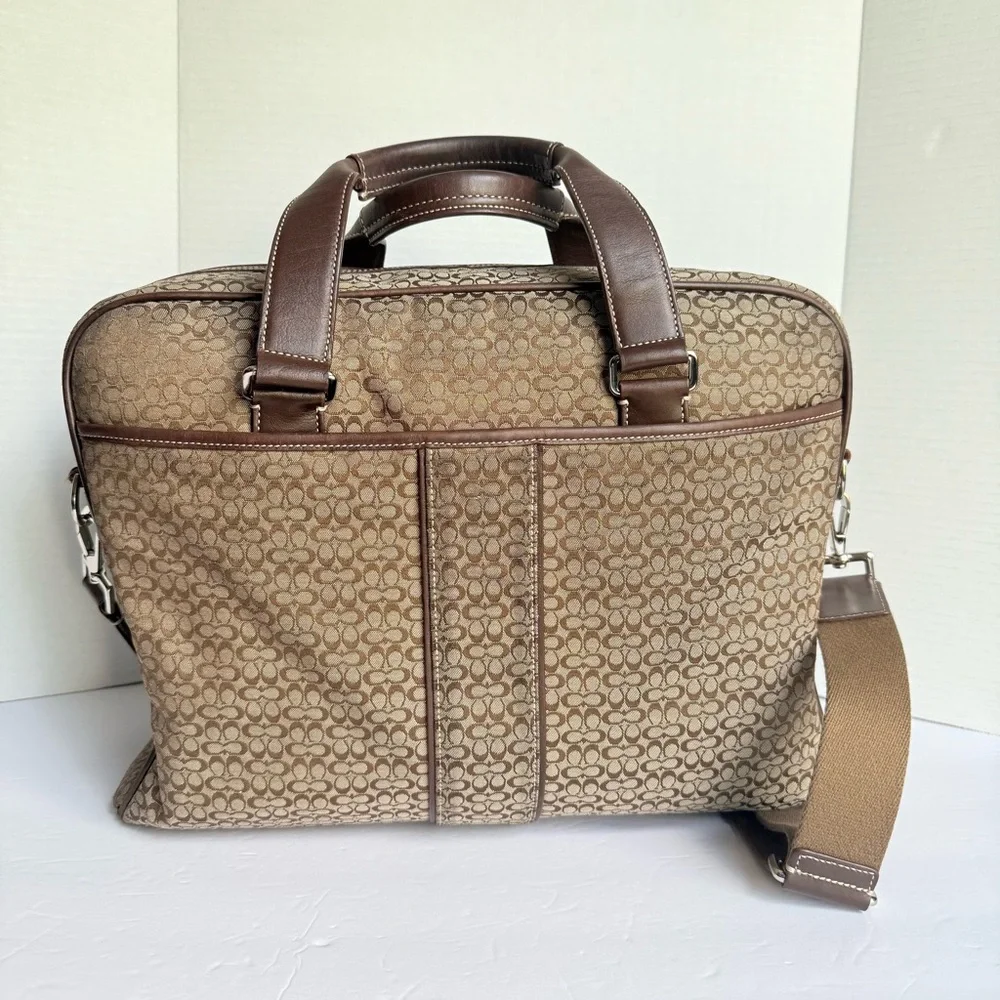 Coach Hudson Commuter Briefcase | C Signature Canvas & Leather | Laptop Bag - Picture 2 of 13